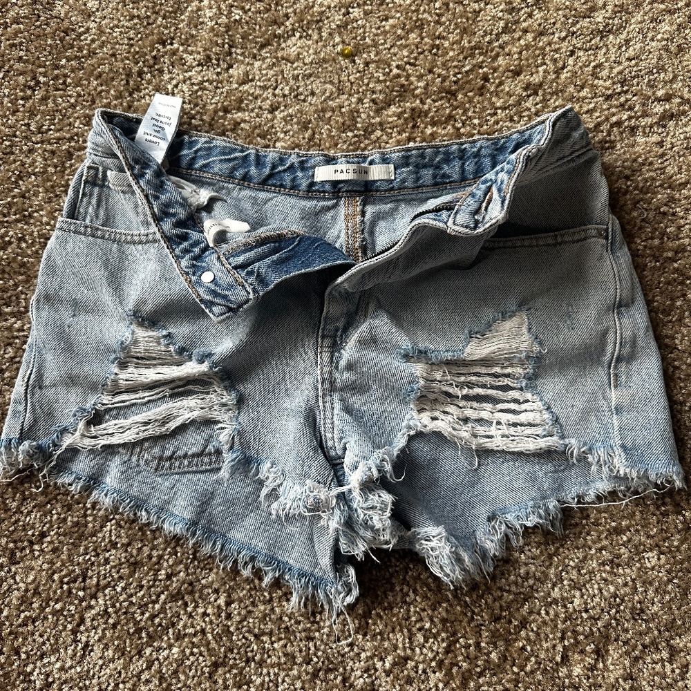 Pacsun High Rise Festival Blue Jean Shorts